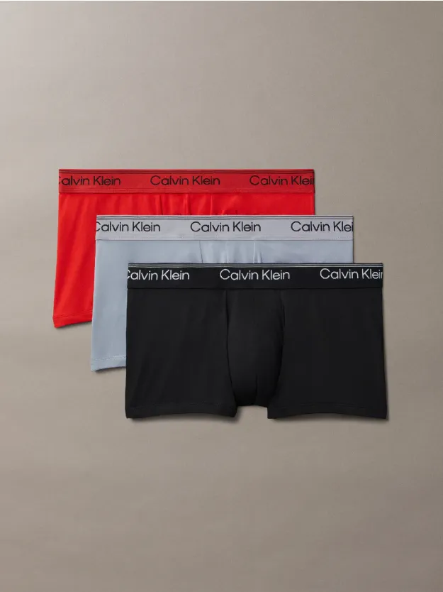 black/ sleet / adrenaline rush 3 Pack Low Rise Trunks - Microfibre Stretch