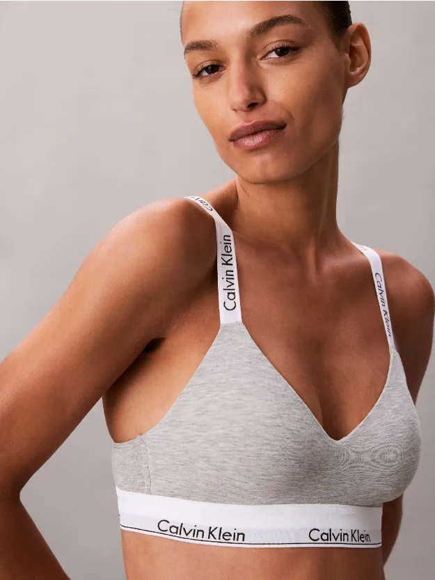 Grey Heather Lightly Lined Bralette - Icon Cotton Modal