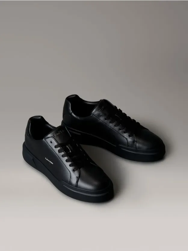 Triple Black Leather Durable Traction NYC Trainers