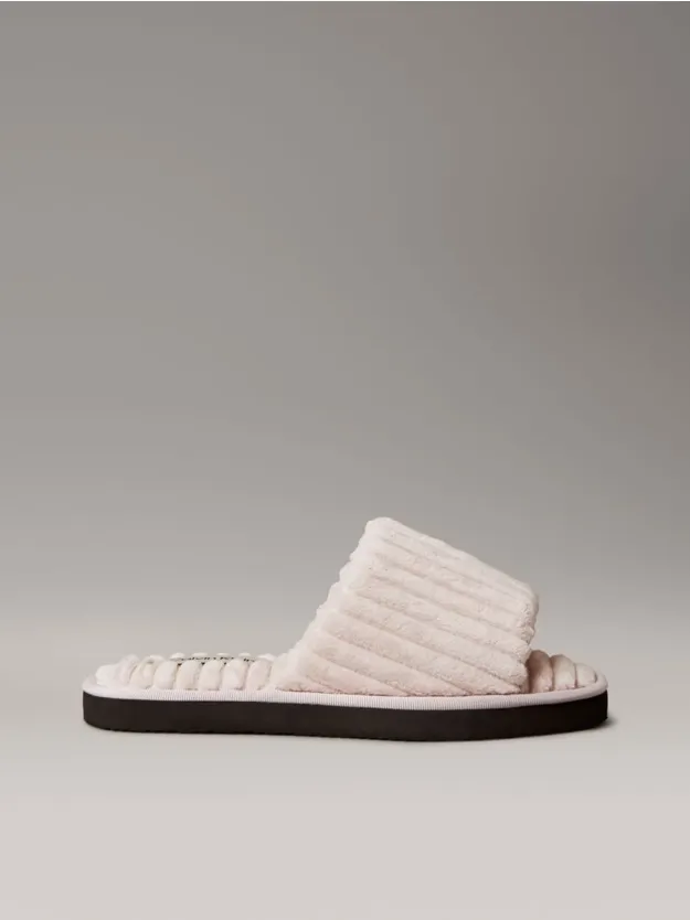 Hushed Pink Soft Padded Corduroy Slippers