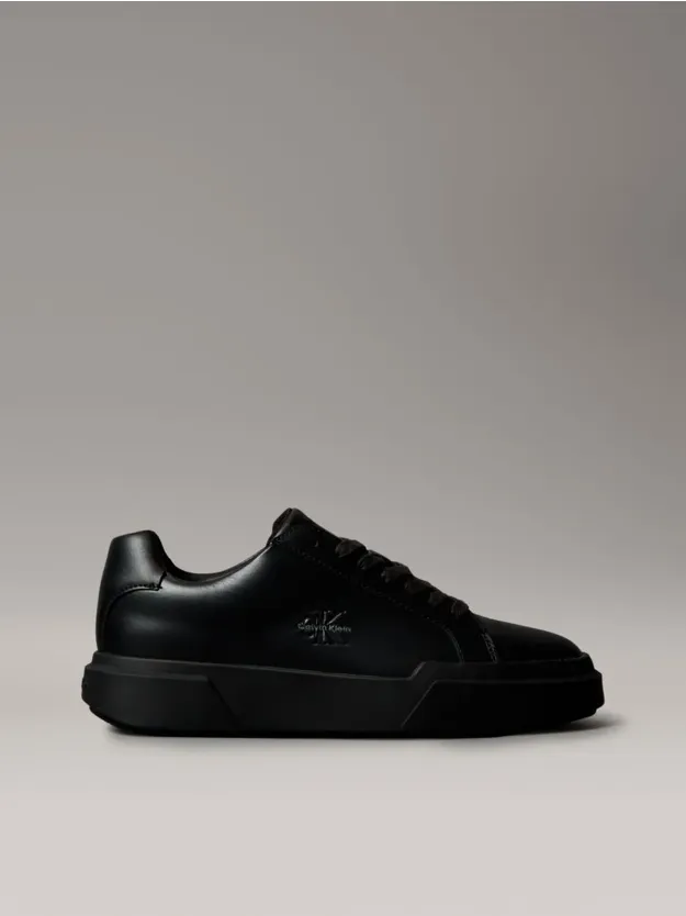 Triple Black Leather Durable Traction NYC Trainers