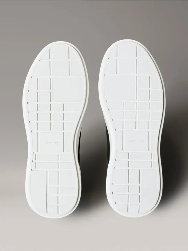 Black/Bright White Leather Durable Traction NYC Trainers