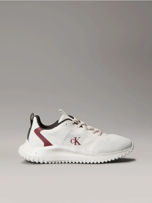Lily White/Beluga/New Maroon Breathable Mesh Ultralight Trainers