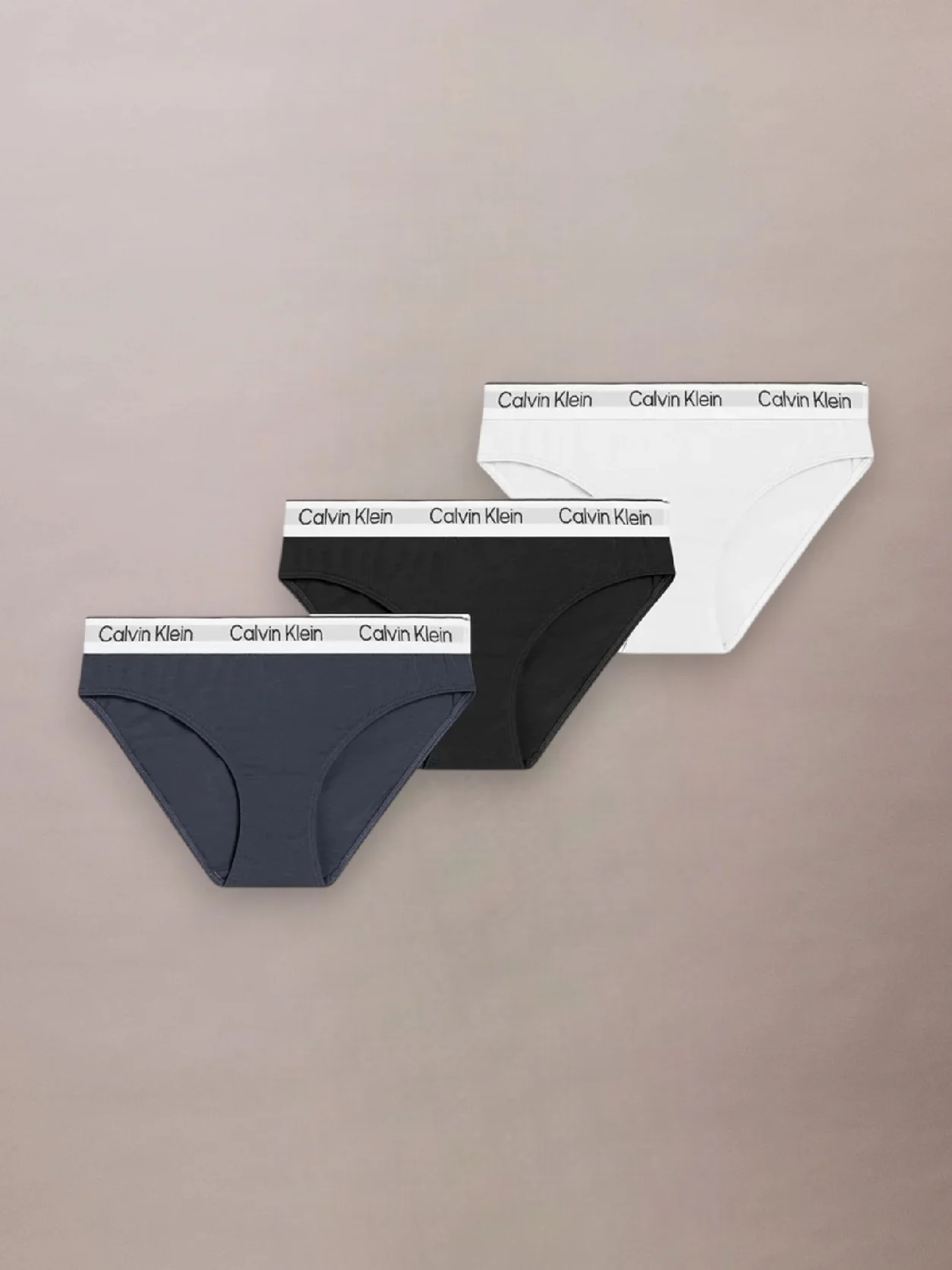 Pvhblack/Pvhclassicwhite/Blackiris 3 Pack Girls Bikini Briefs - Icon Cotton Stretch