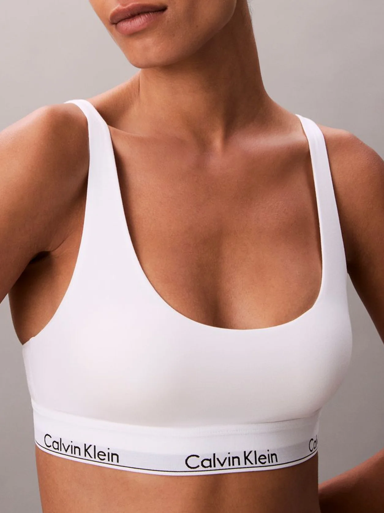 White Lightly Lined Bralette - Icon Cotton Modal