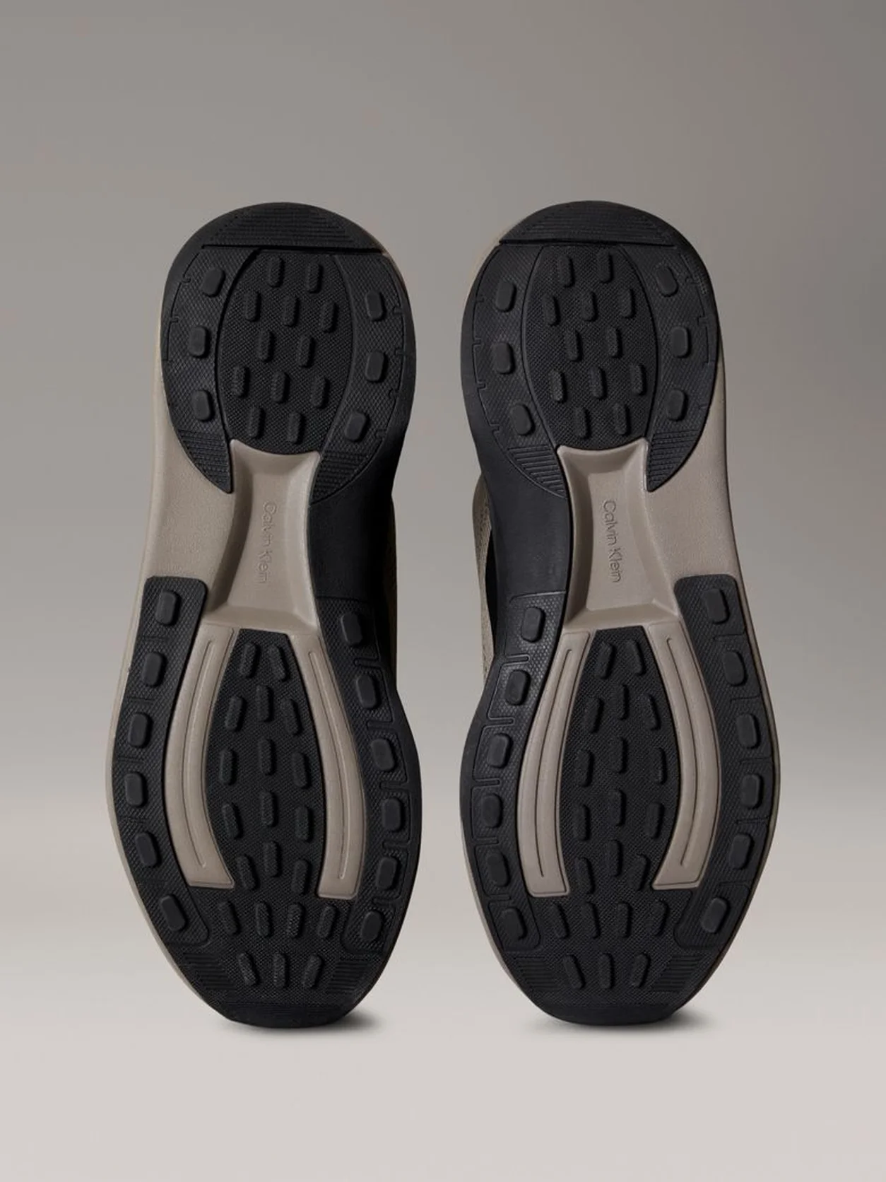 Taupe Smog/Black Chunky Runner Sock Knit Trainers